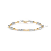 Bamboo Round Cut Lab Grown Diamond Tennis Bracelet