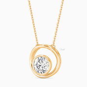 0.75 Carats Round Cut Lab Grown Diamond Circle Pendant Necklace
