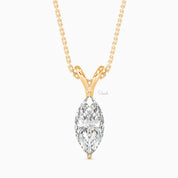 1 CTW Marquise Cut Lab Grown Diamond Solitaire Pendant Necklace