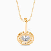 1 CTW Round Cut Halo Diamond Pendant Necklace