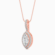 1 CTW Marquise Cut Lab Grown Diamond Solitaire Pendant Necklace