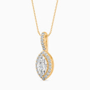 1 CTW Marquise Cut Lab Grown Diamond Solitaire Pendant Necklace
