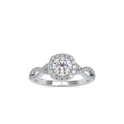 Lab Grown Diamond Engagement Ring 14K Gold Round Cut