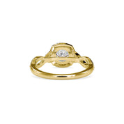 1.20 TCW Round Cut Lab Grown Diamond Engagement Wedding Ring with Wavy Diamond Band