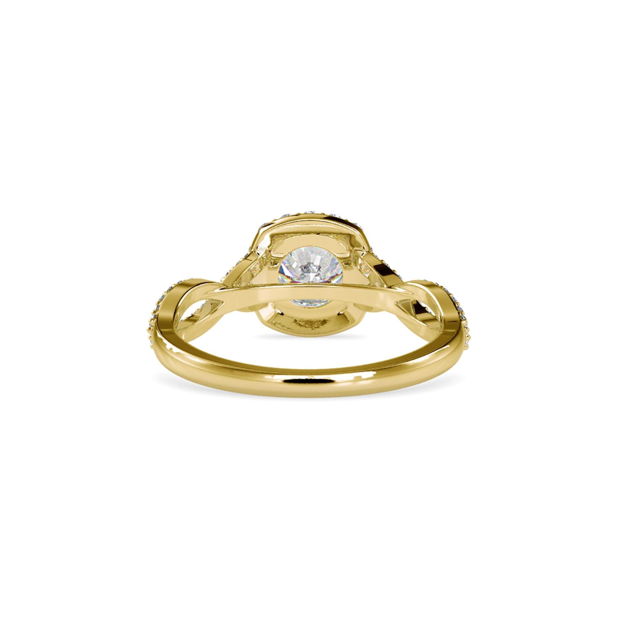 1.20 TCW Round Cut Lab Grown Diamond Engagement Wedding Ring with Wavy Diamond Band