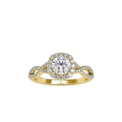Lab Grown Diamond Engagement Ring 14K Gold Round Cut