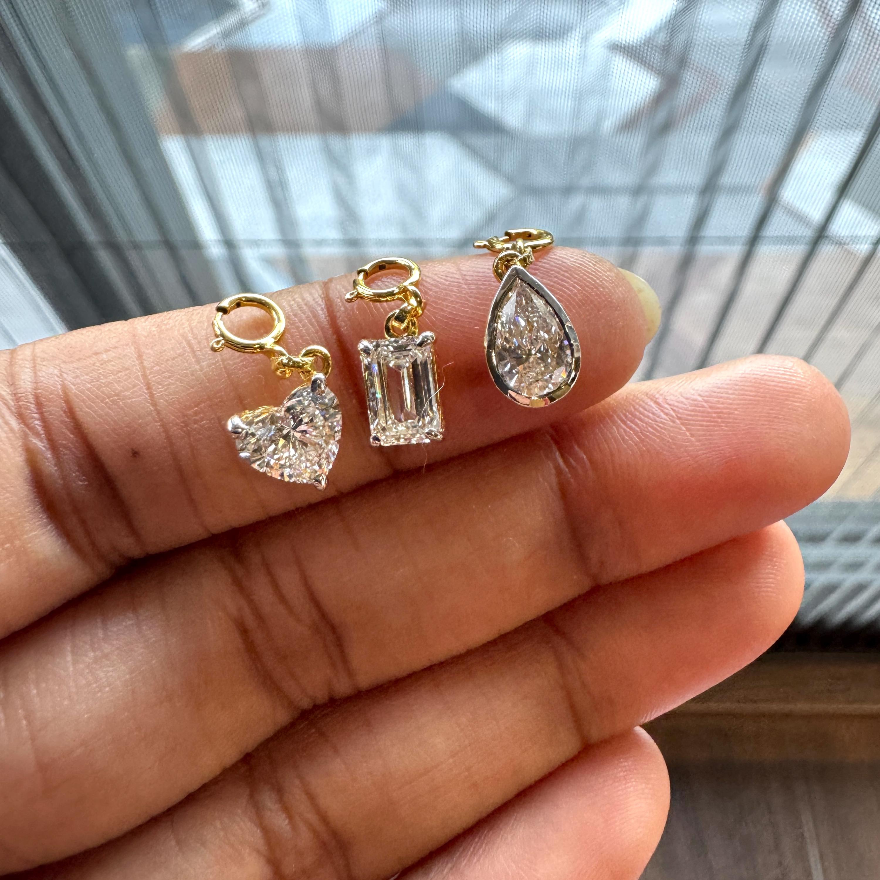 Lab Grown Diamond Solitaire Charm Necklace
