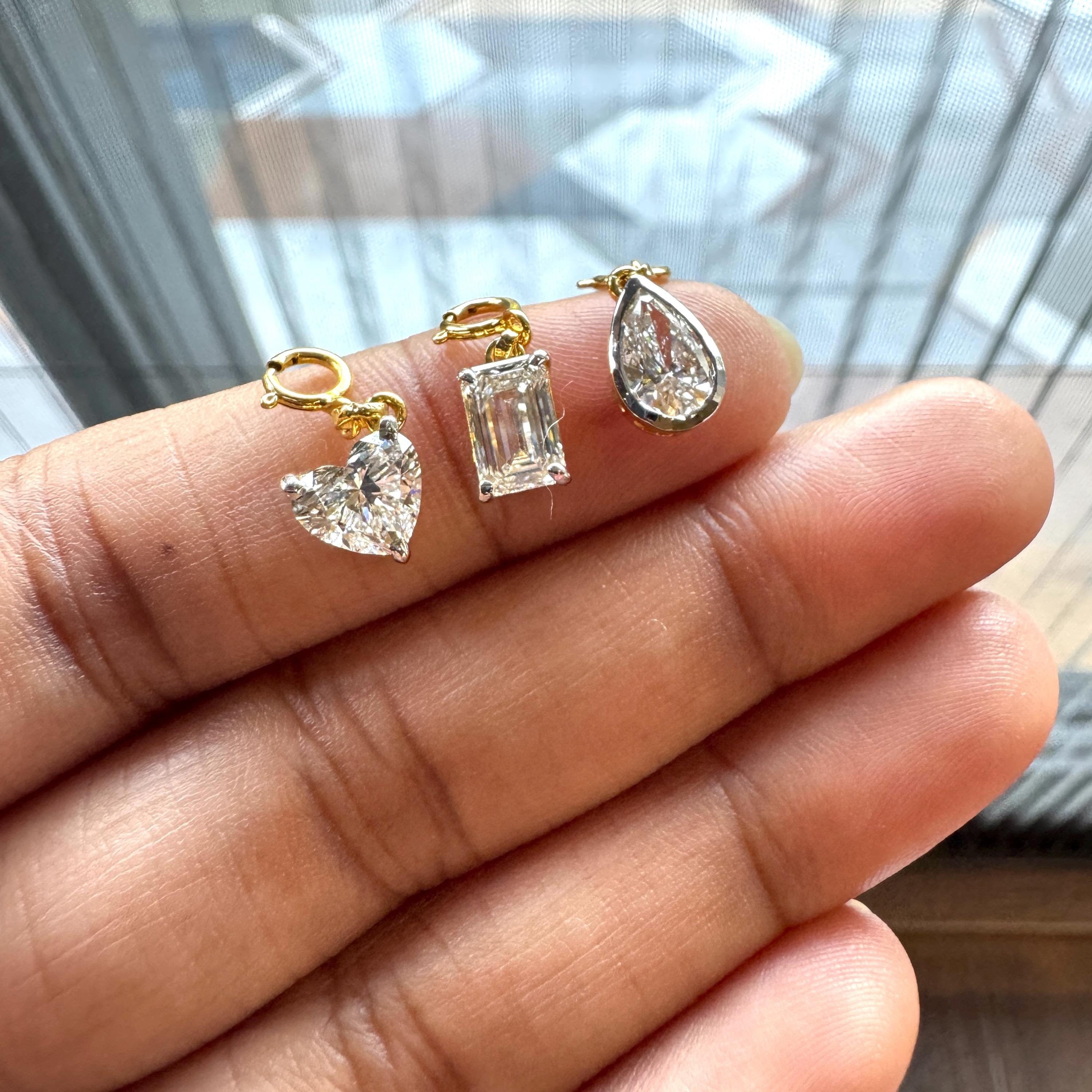 Lab Grown Diamond Solitaire Charm Necklace