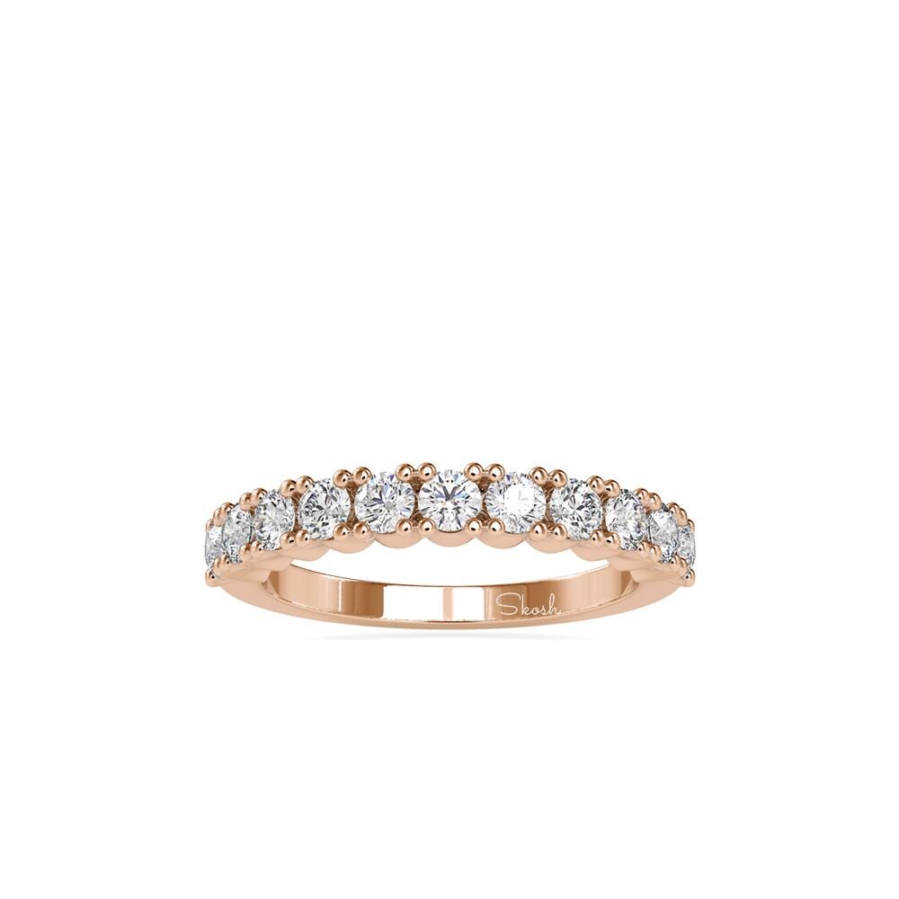 Dainty 2.80mm Round Cut Lab Grown/Created Diamond Wedding Band