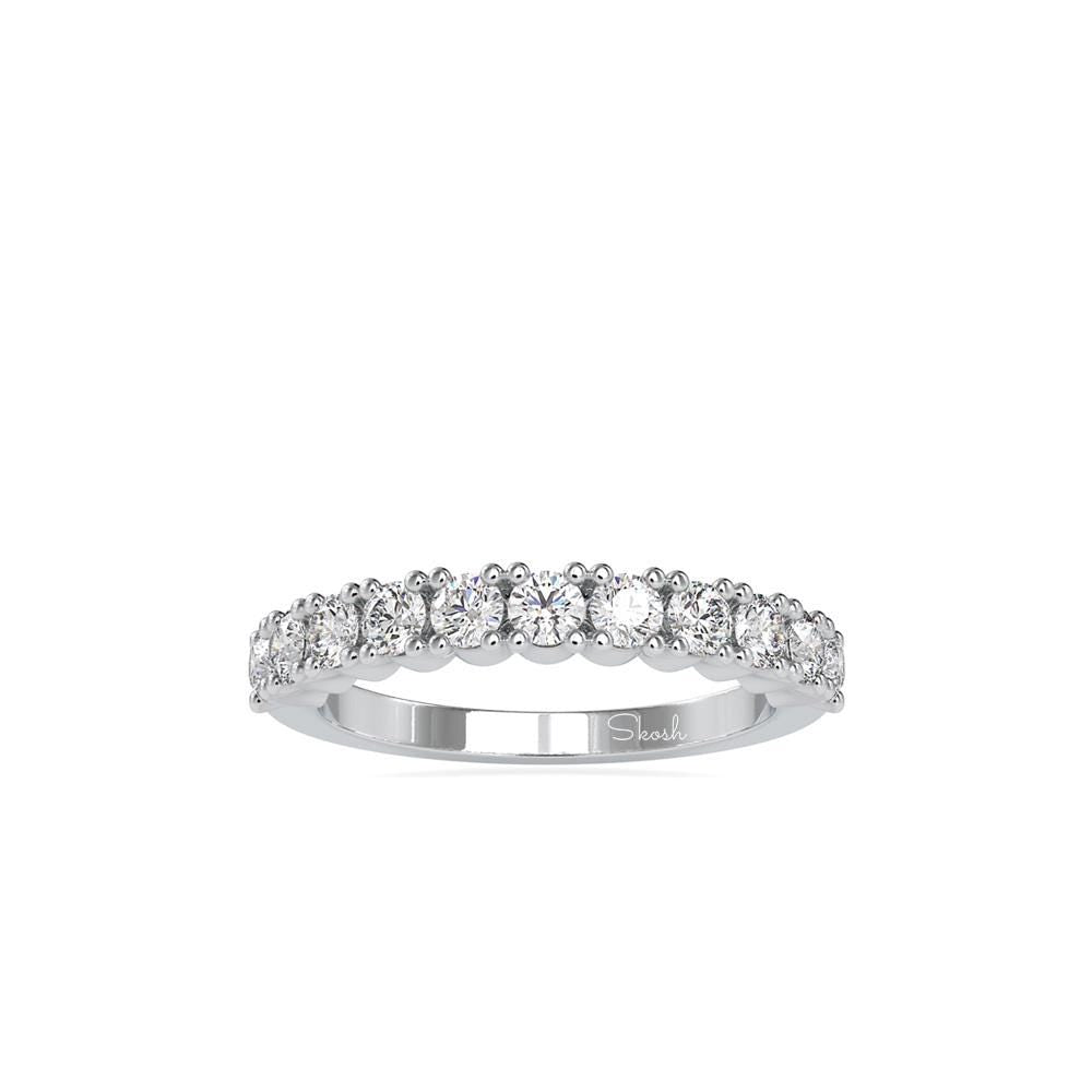 Dainty 2.80mm Round Cut Lab Grown/Created Diamond Wedding Band