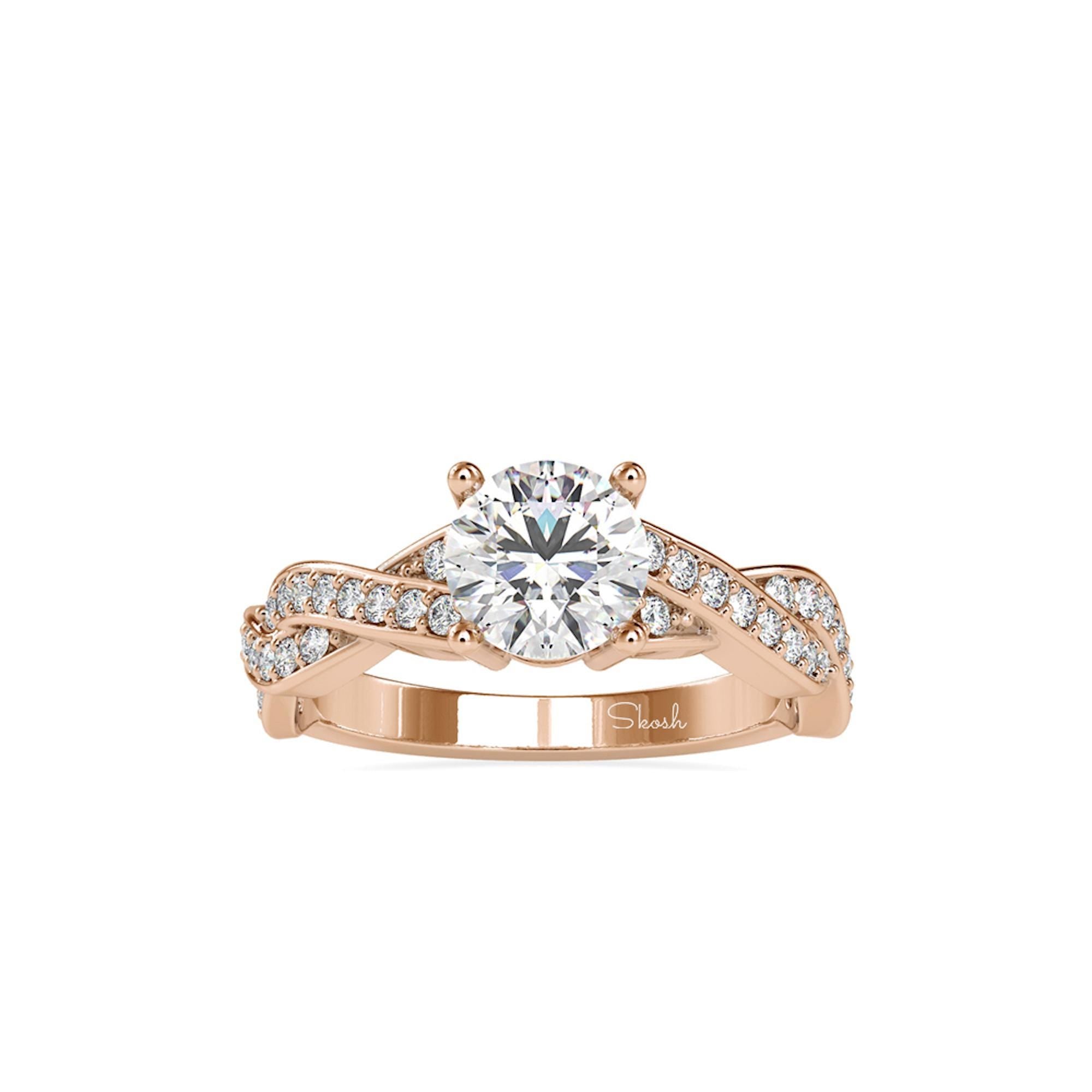 Moissanite 1.49 TCW Round Cut Engagement Wedding Ring