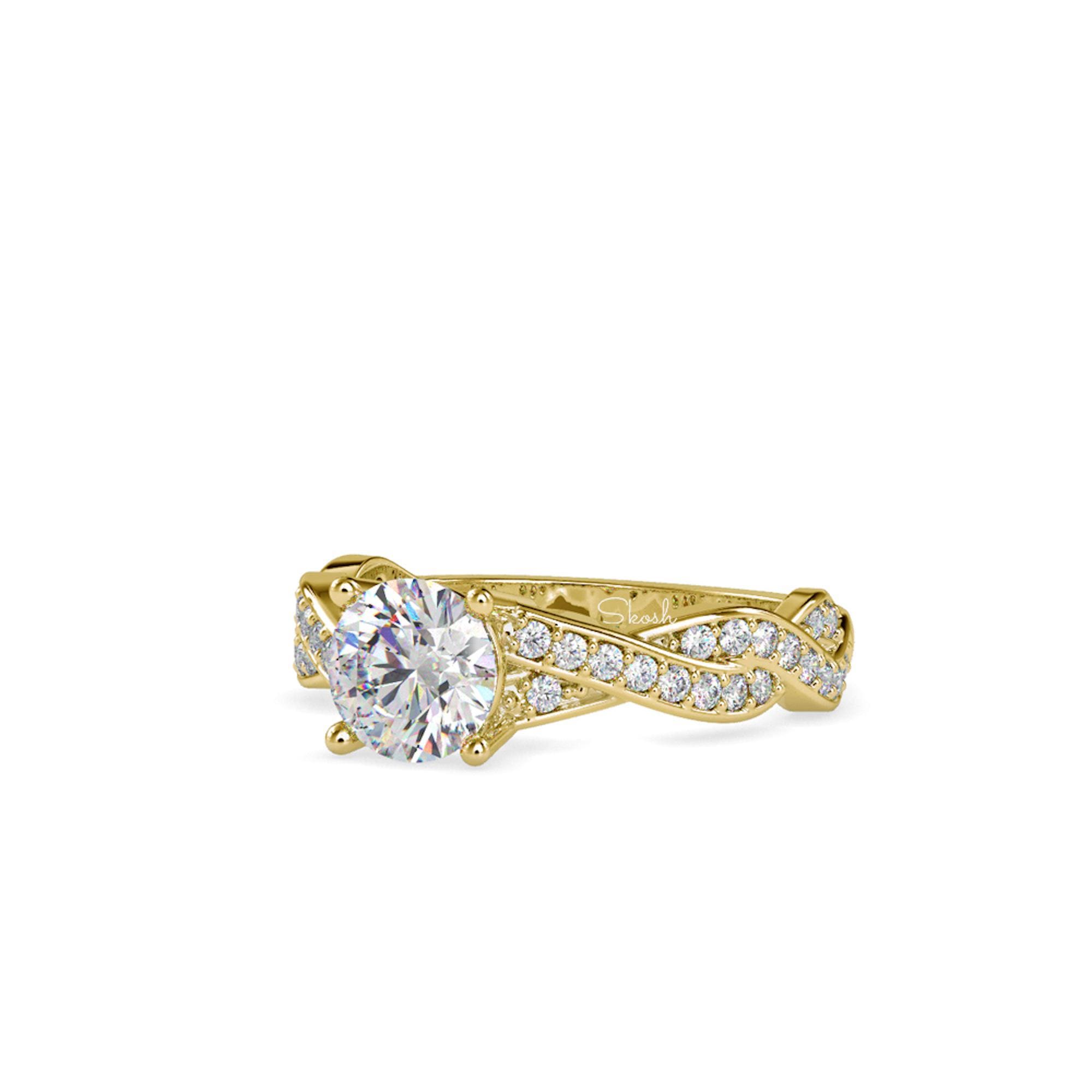 1.49 TCW Round Cut Lab Grown/Created Diamond Engagement Wedding Ring