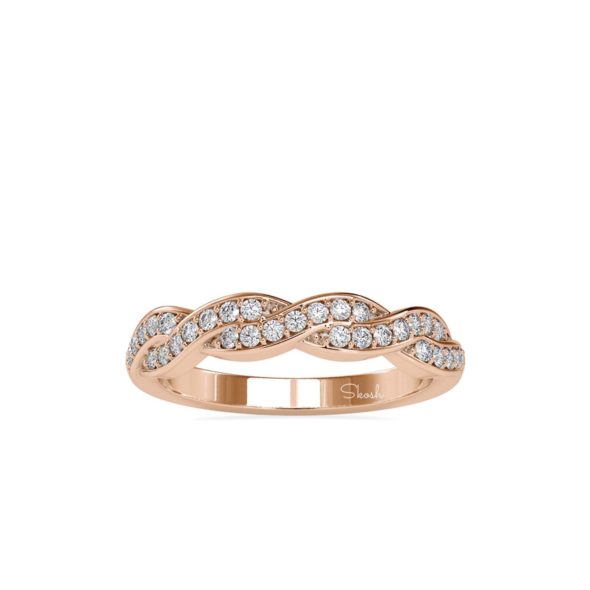1.35mm Dainty Round Cut Lab Grown Diamond Wedding Band