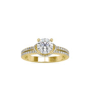 High-Set Round Cut Lab Grown Diamond Engagement Wedding Ring