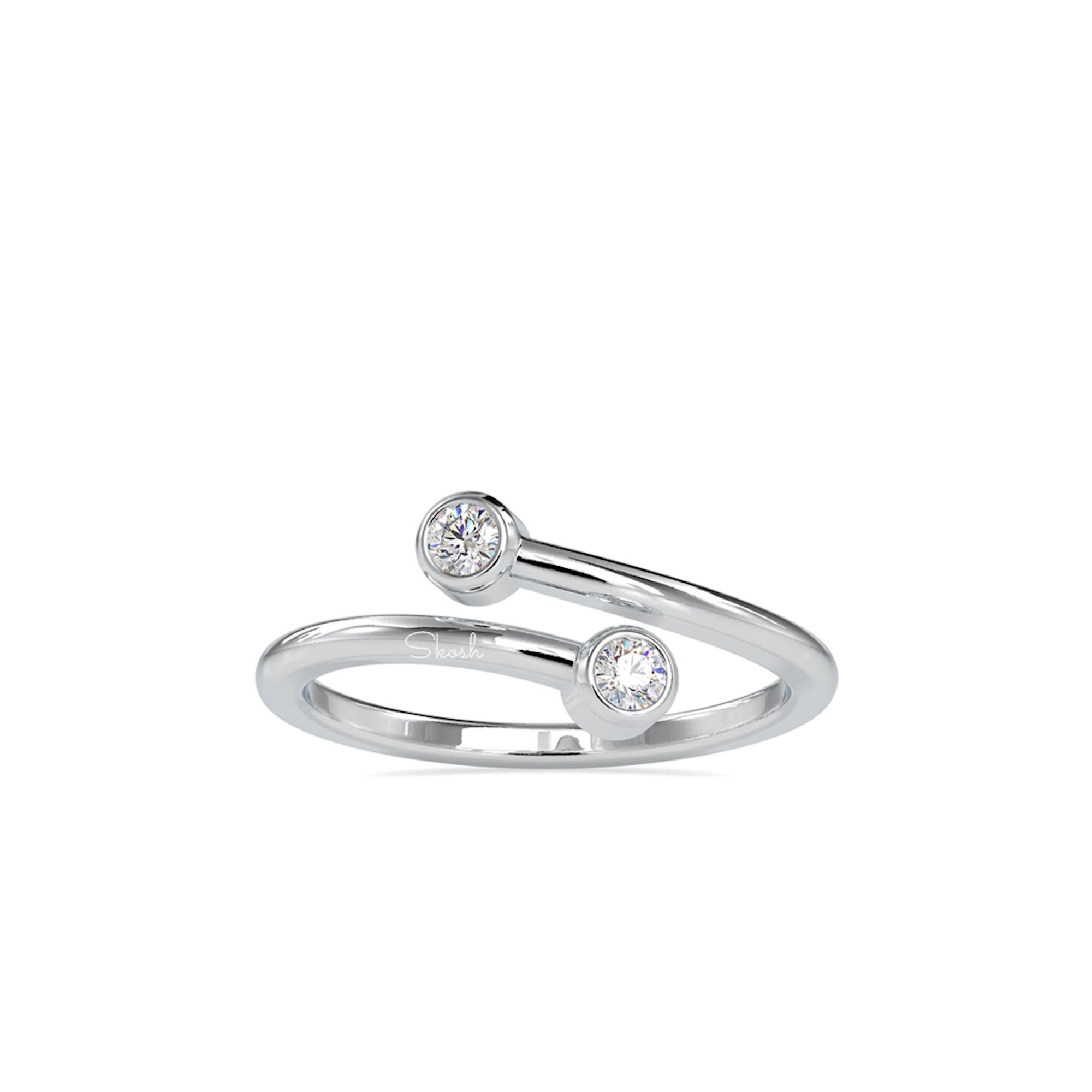Two Diamond Cuff Ring