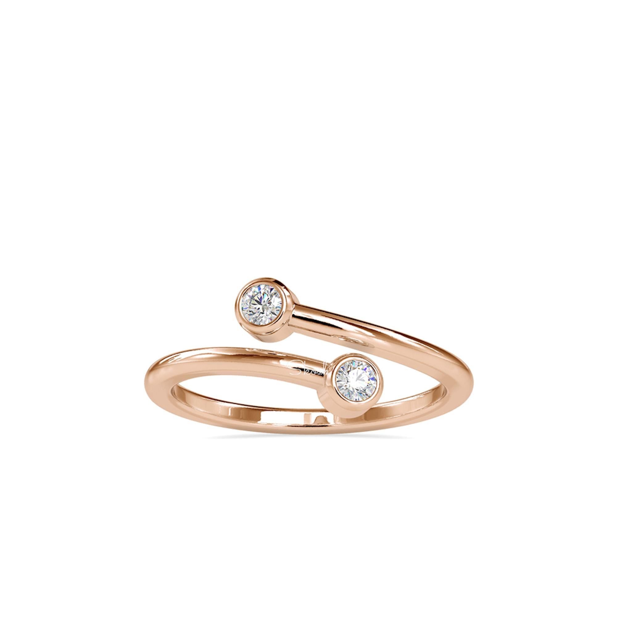 Two Diamond Cuff Ring