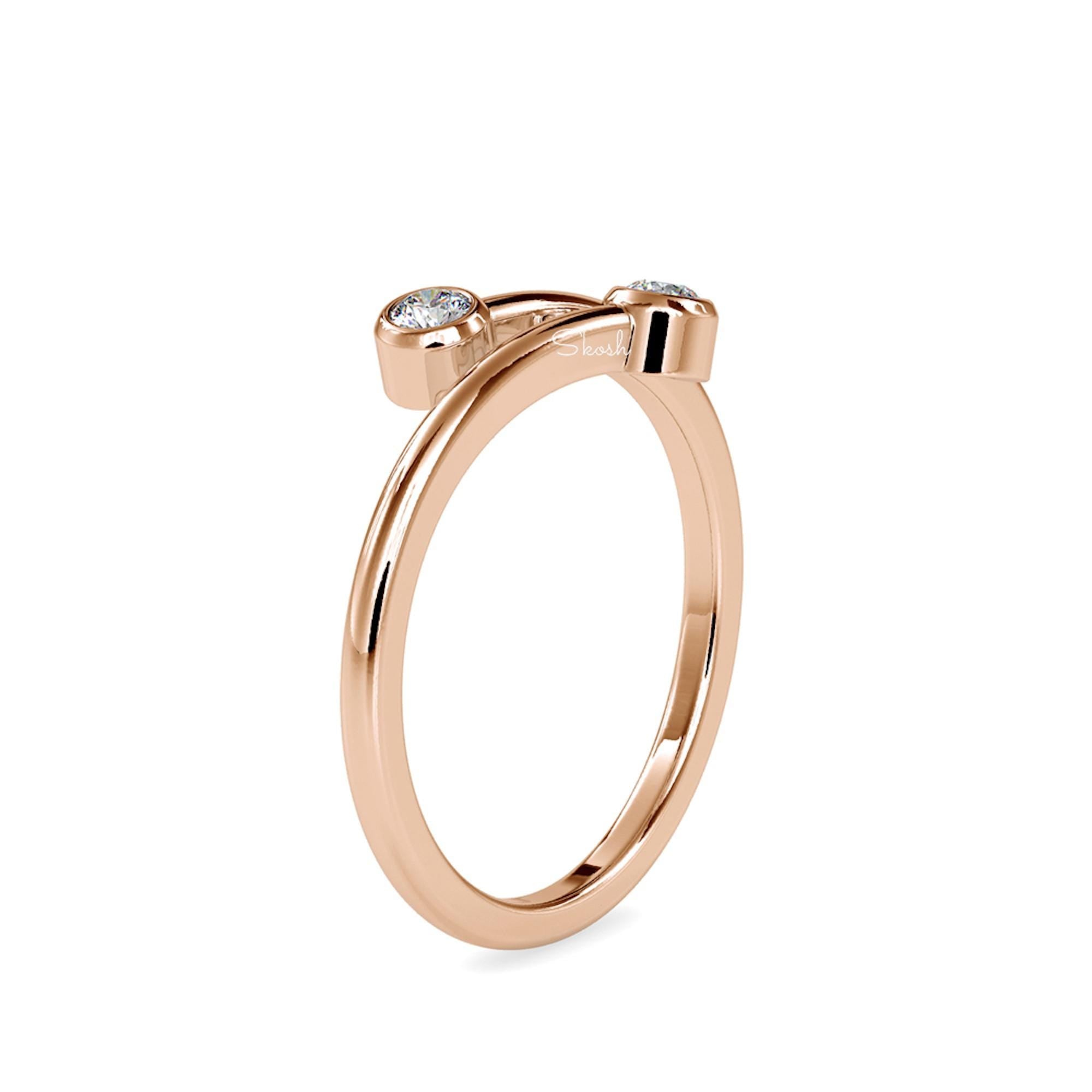Two Diamond Cuff Ring