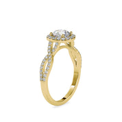 1.20 TCW Round Cut Lab Grown Diamond Engagement Wedding Ring with Wavy Diamond Band