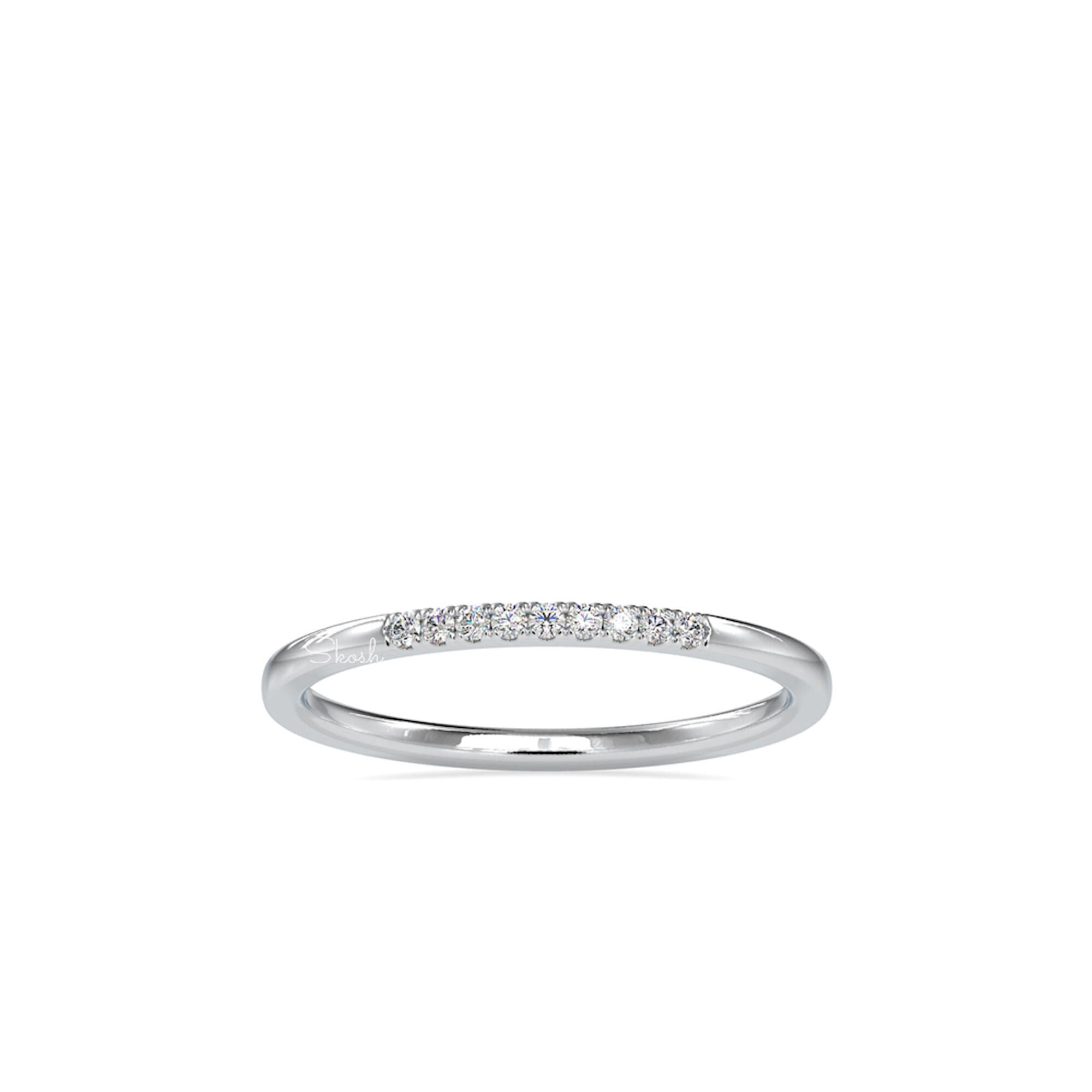Round Lab Grown Diamond Half Eternity Wedding Band