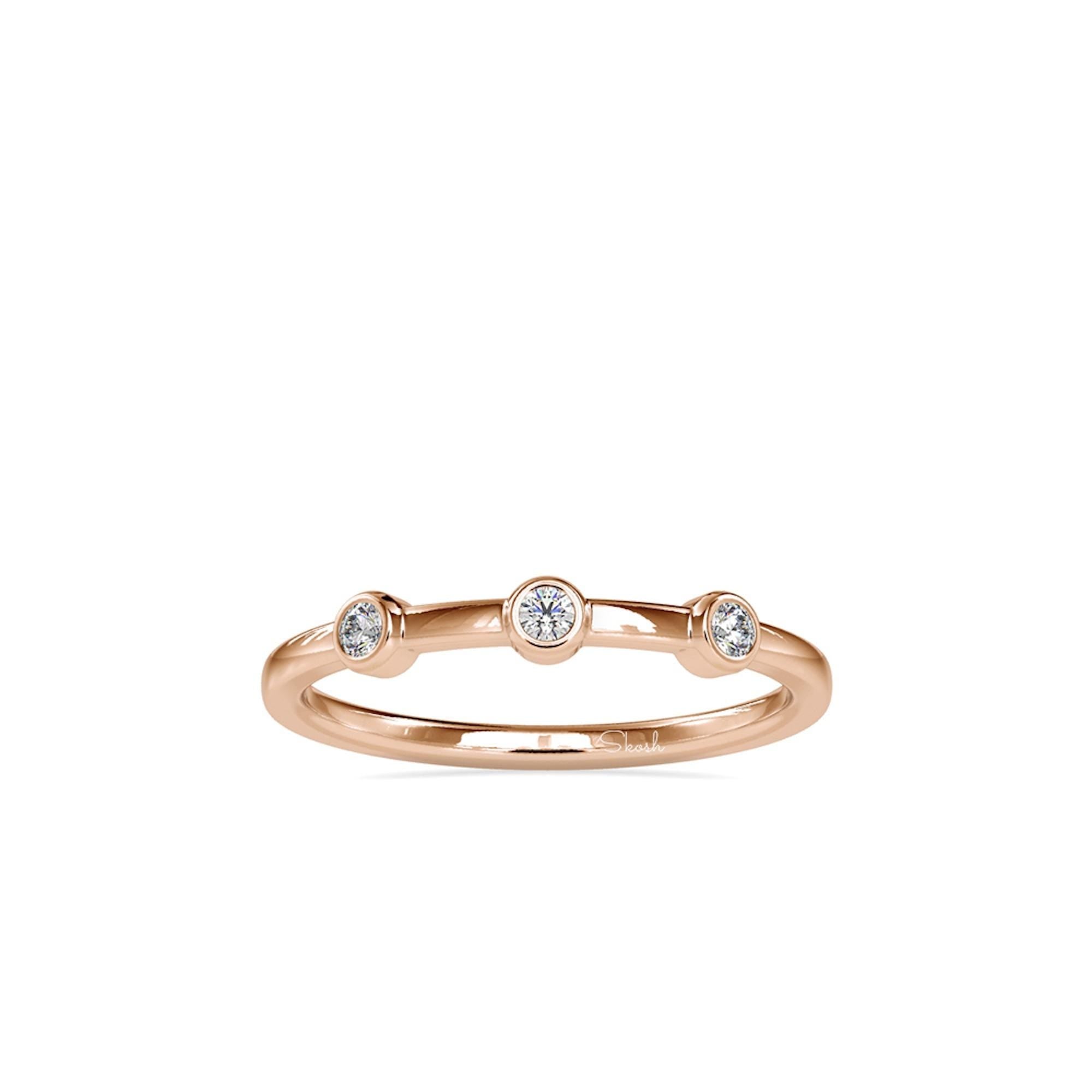 Three Diamond Wedding Band