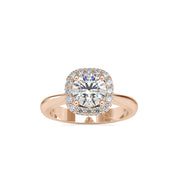 Hidden Halo Round Cut Diamond Engagement Ring