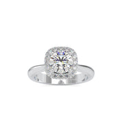 1.57 TCW Hidden Halo Round Cut Moissanite Engagement Ring