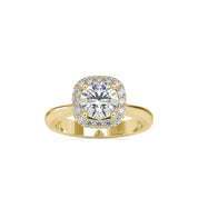 Hidden Halo Round Cut Diamond Engagement Ring