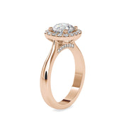 Hidden Halo Round Cut Diamond Engagement Ring