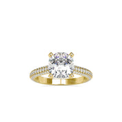 Square Cushion Cut Pave Diamond Engagement Ring