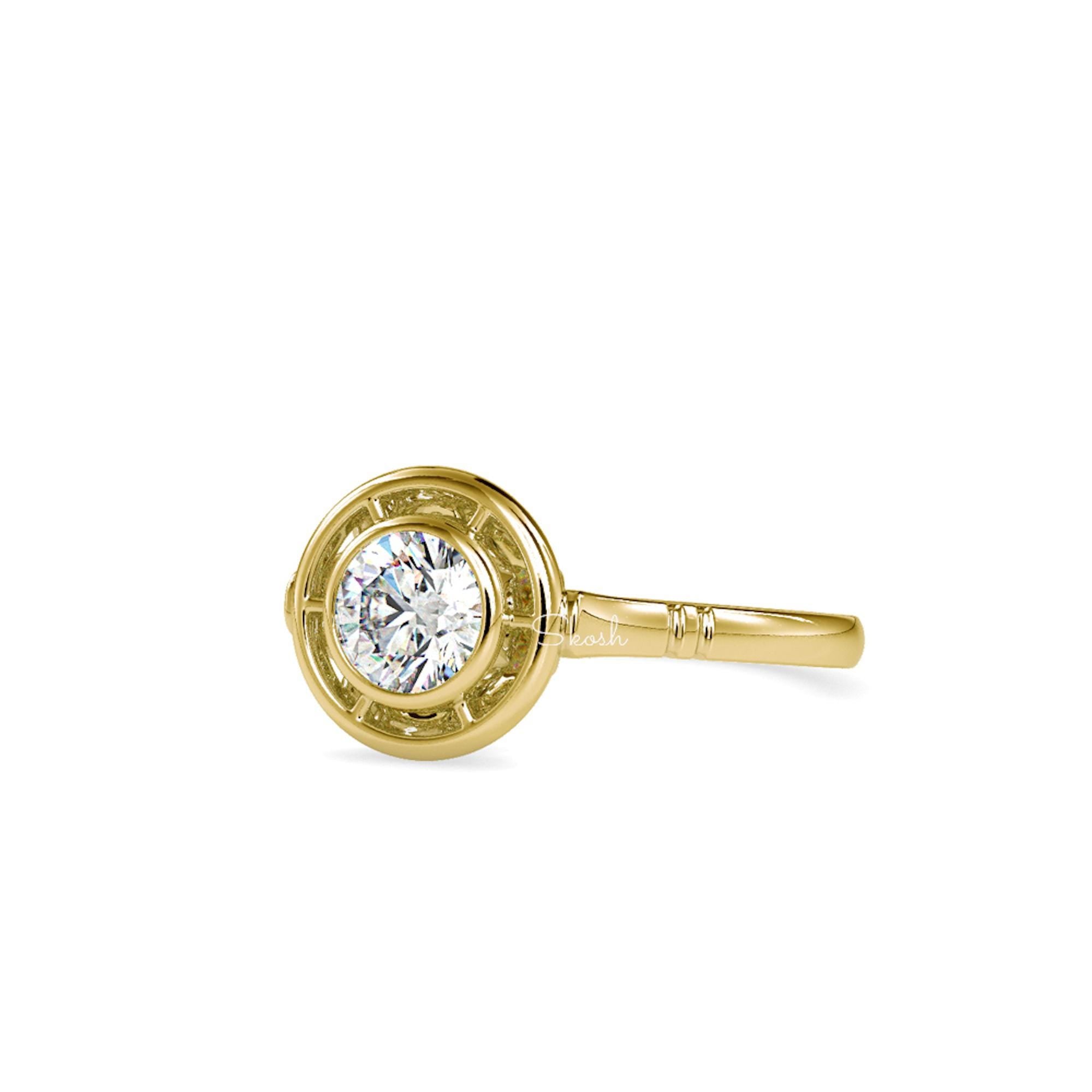 0.50 TCW Round Cut Moissanite Filigree Engagement Ring