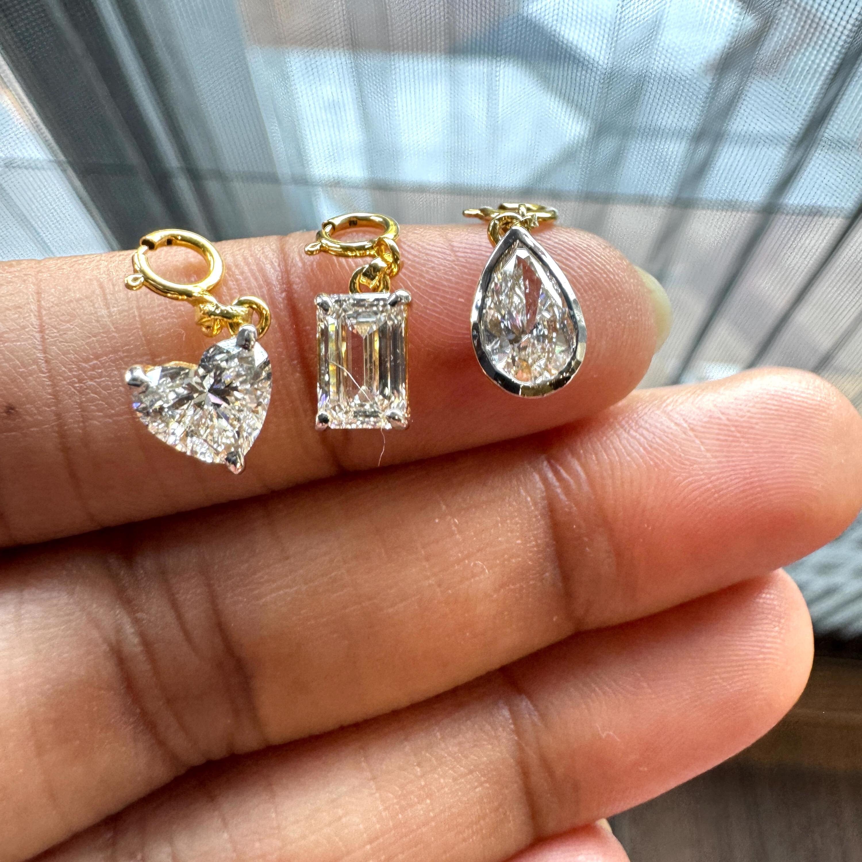 Lab Grown Diamond Solitaire Charm Necklace