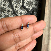 Minimal Tiny Blue Sapphire Diamond Studs