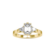 Lab Grown Diamond Engagement Emerald Cut Trillion Ring