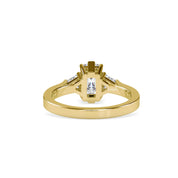 Lab Grown Diamond Engagement Emerald Cut Trillion Ring