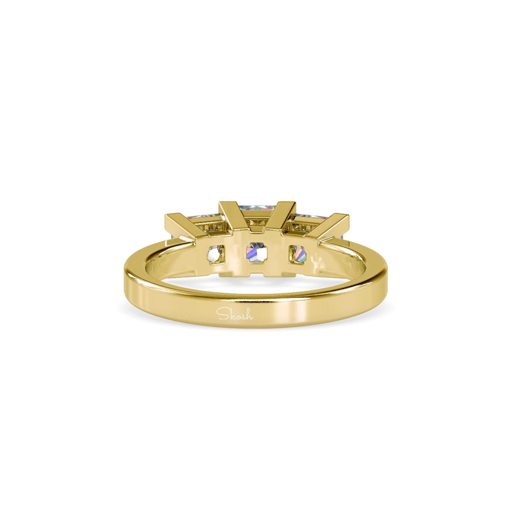 2.90 TCW Princess Cut Lab Grown Diamond Wedding Ring