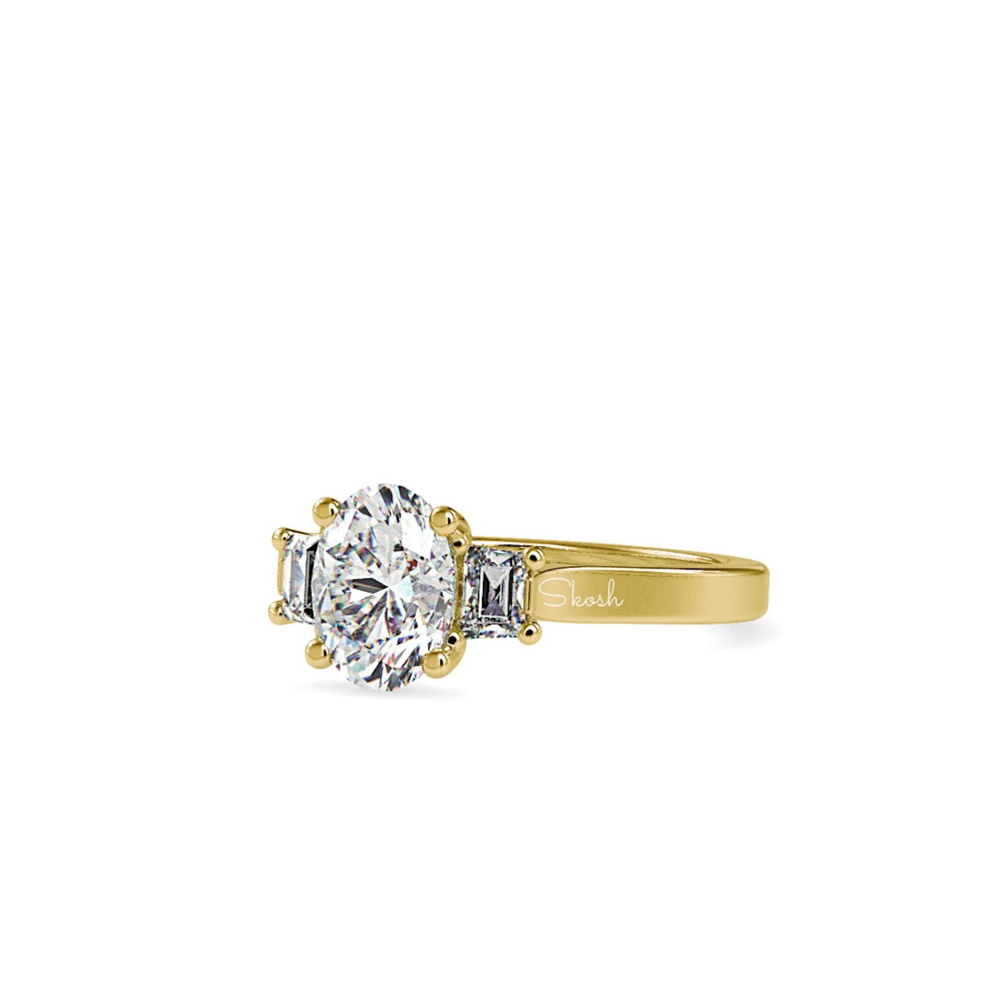2.00 Carats Oval Cut Lab Grown Diamond Engagement Ring