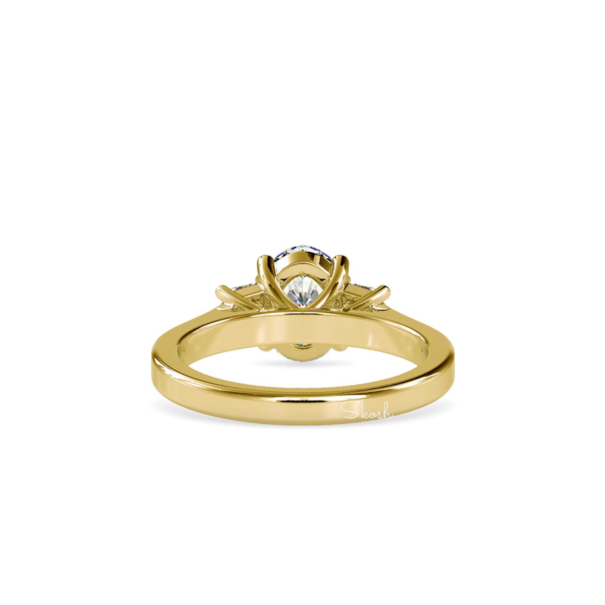 2.00 Carats Oval Cut Lab Grown Diamond Engagement Ring