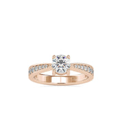 0.83 TCW Round Cut Lab Grown Diamond Engagement Solitaire Ring