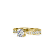 0.83 TCW Round Cut Lab Grown Diamond Engagement Solitaire Ring