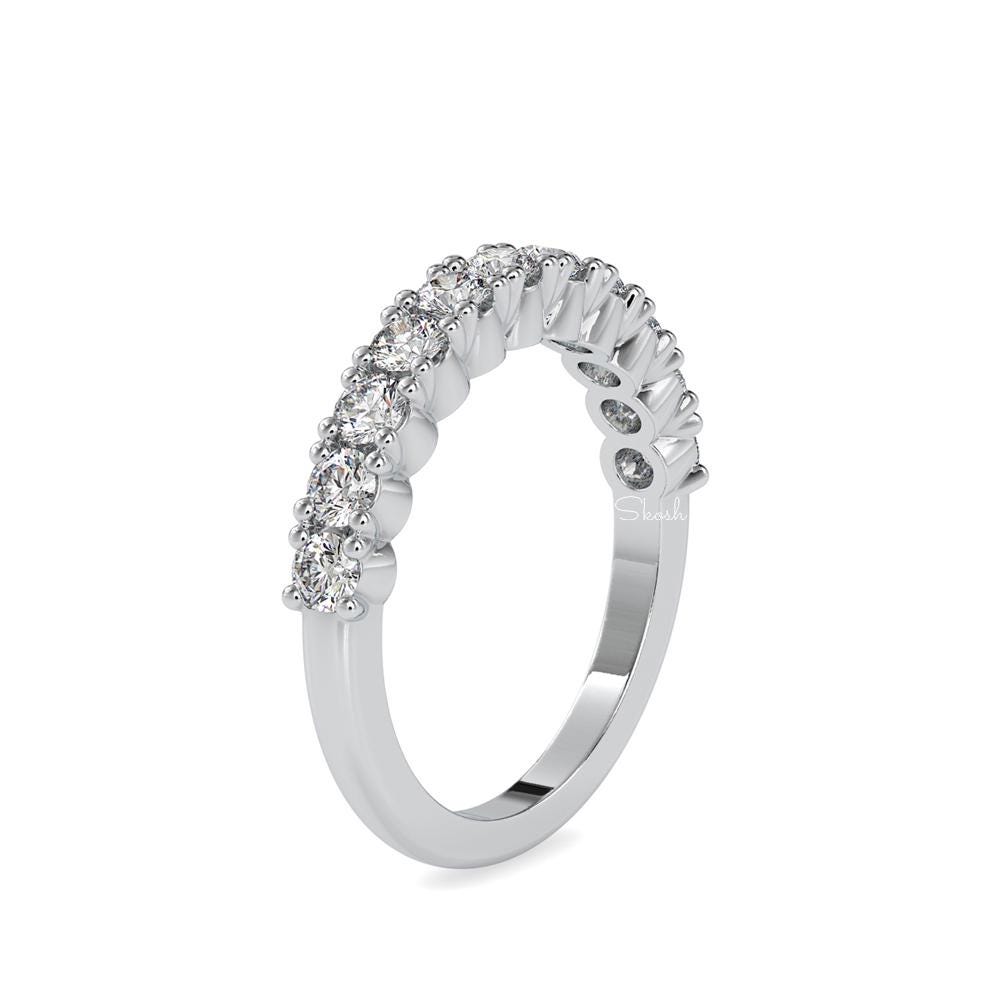Dainty 2.80mm Round Cut Lab Grown/Created Diamond Wedding Band