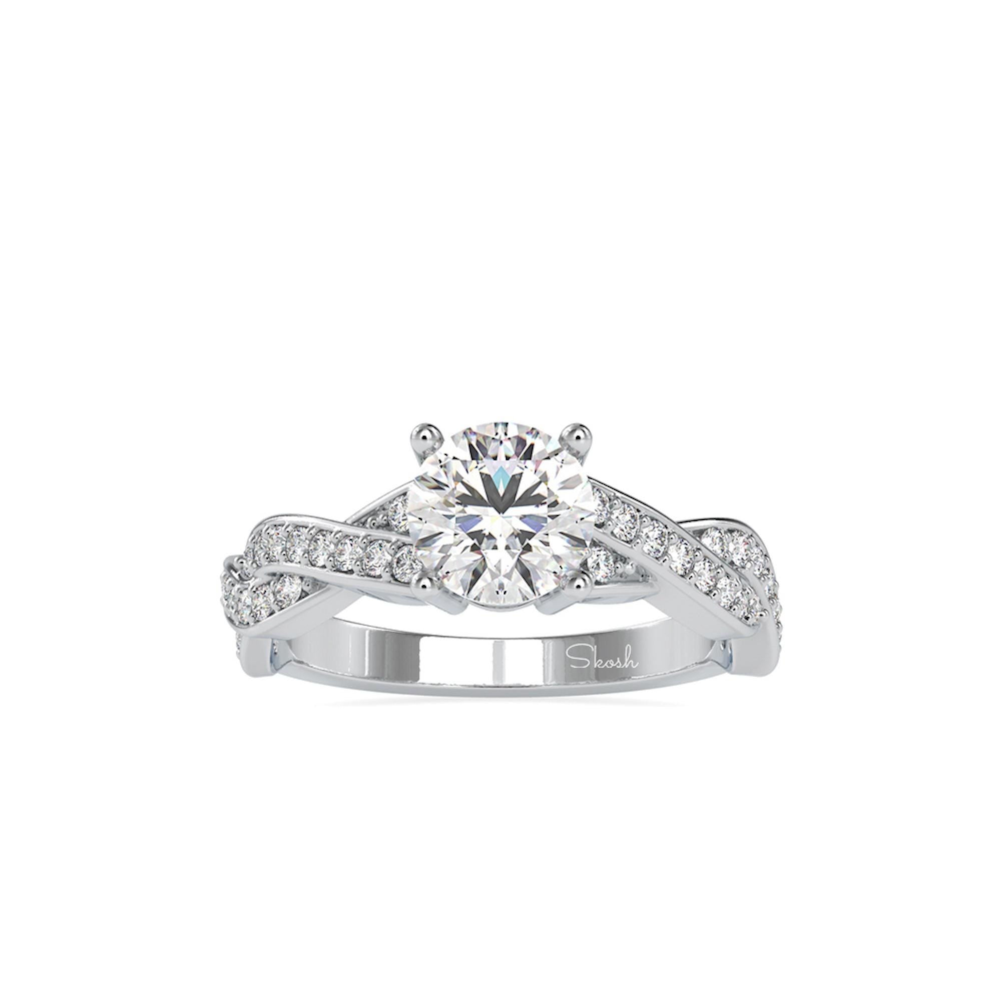 Moissanite 1.49 TCW Round Cut Engagement Wedding Ring