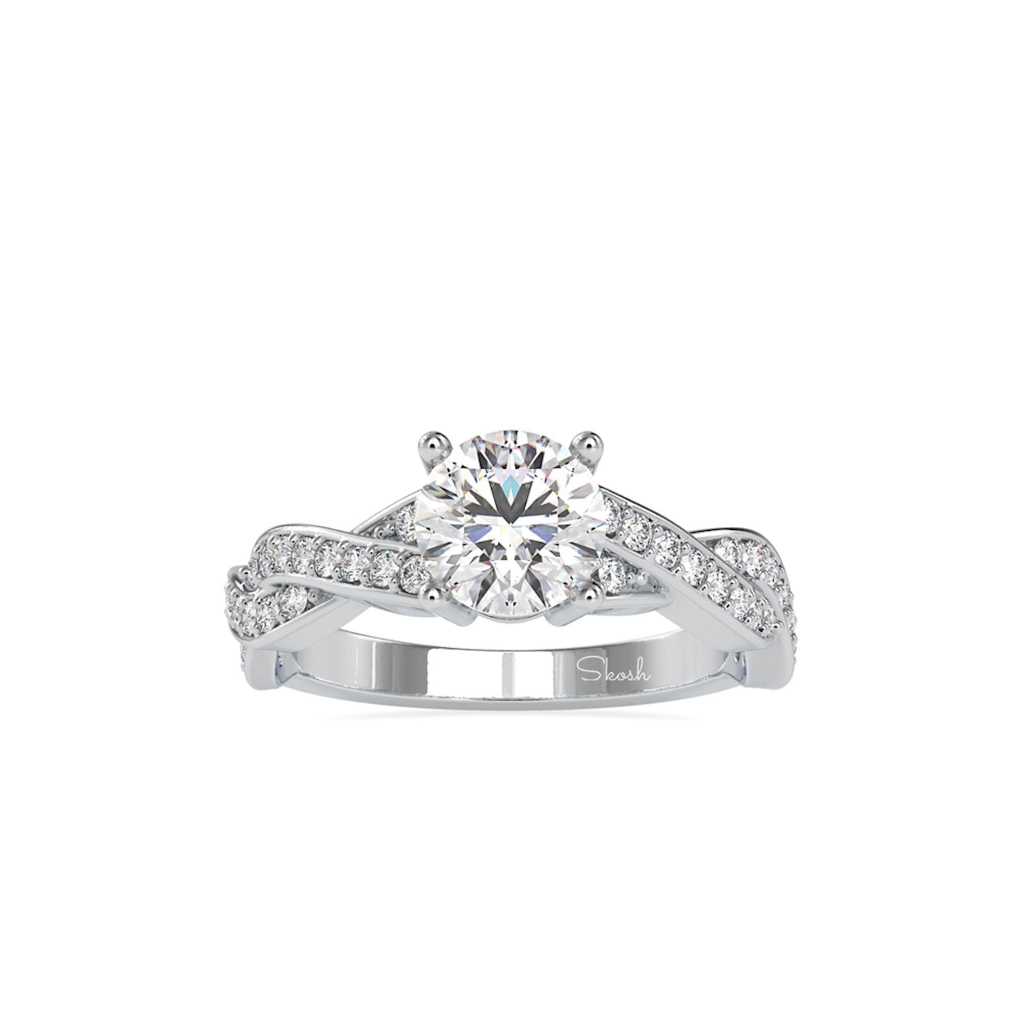 1.49 TCW Round Cut Lab Grown/Created Diamond Engagement Wedding Ring