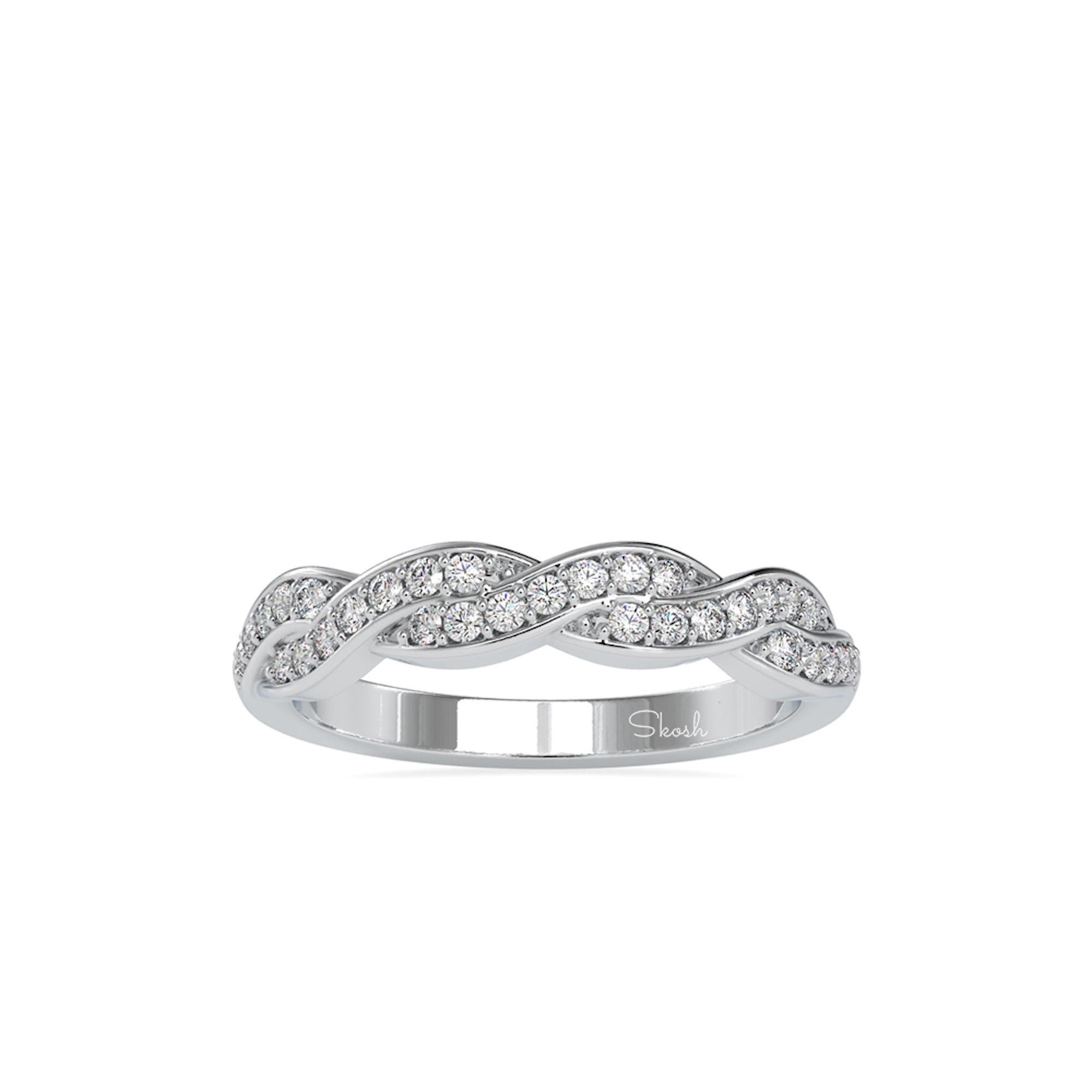 1.35mm Dainty Round Cut Lab Grown Diamond Wedding Band