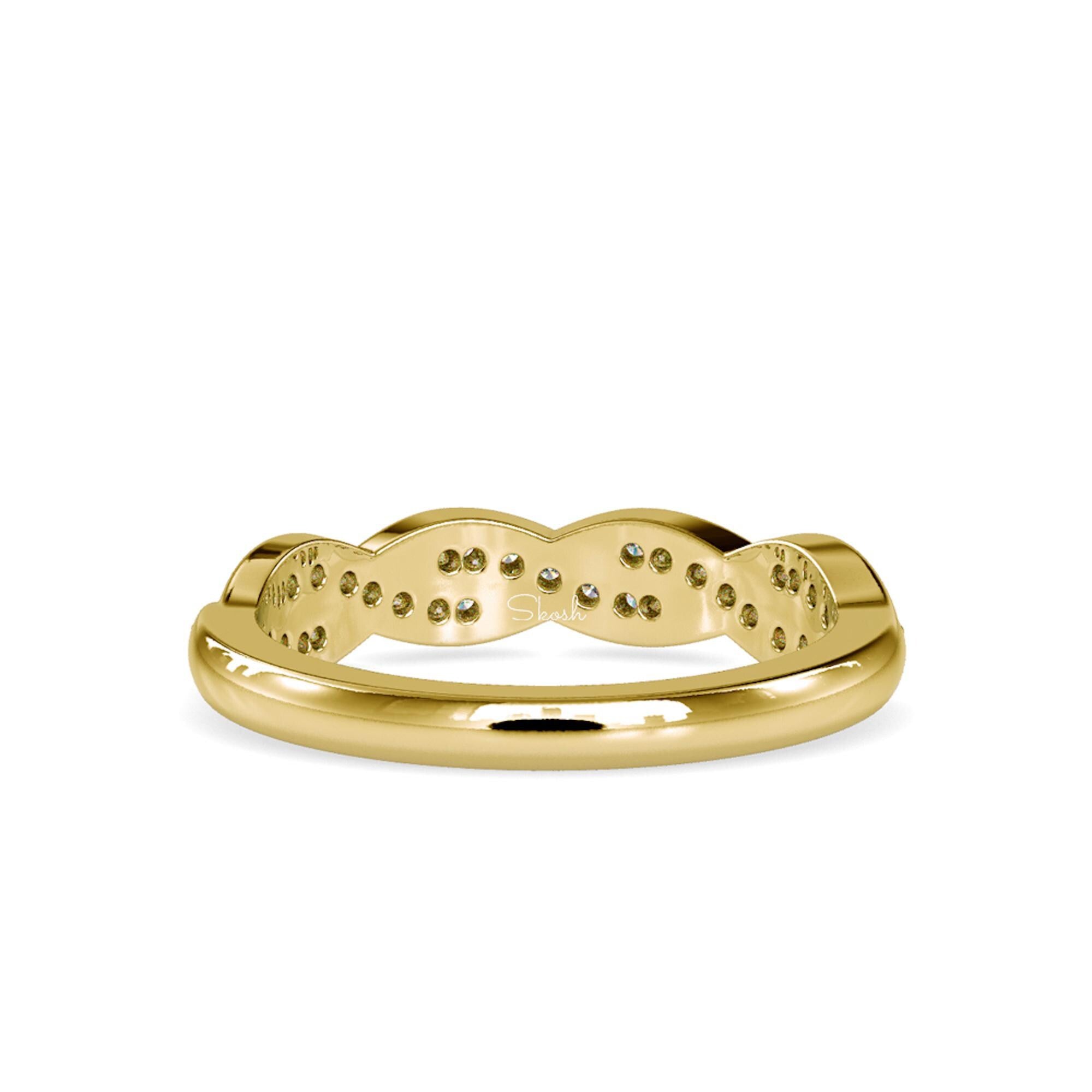 1.35mm Dainty Round Cut Lab Grown Diamond Wedding Band