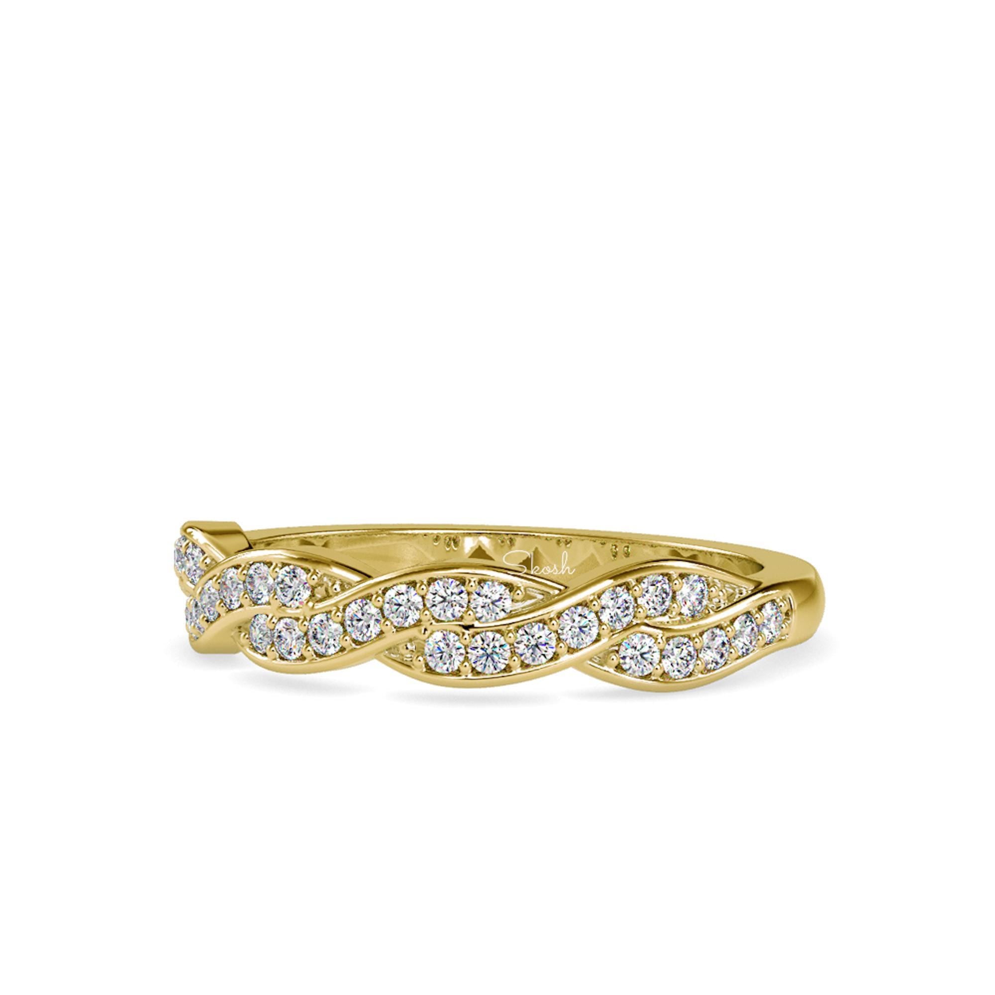 1.35mm Dainty Round Cut Lab Grown Diamond Wedding Band