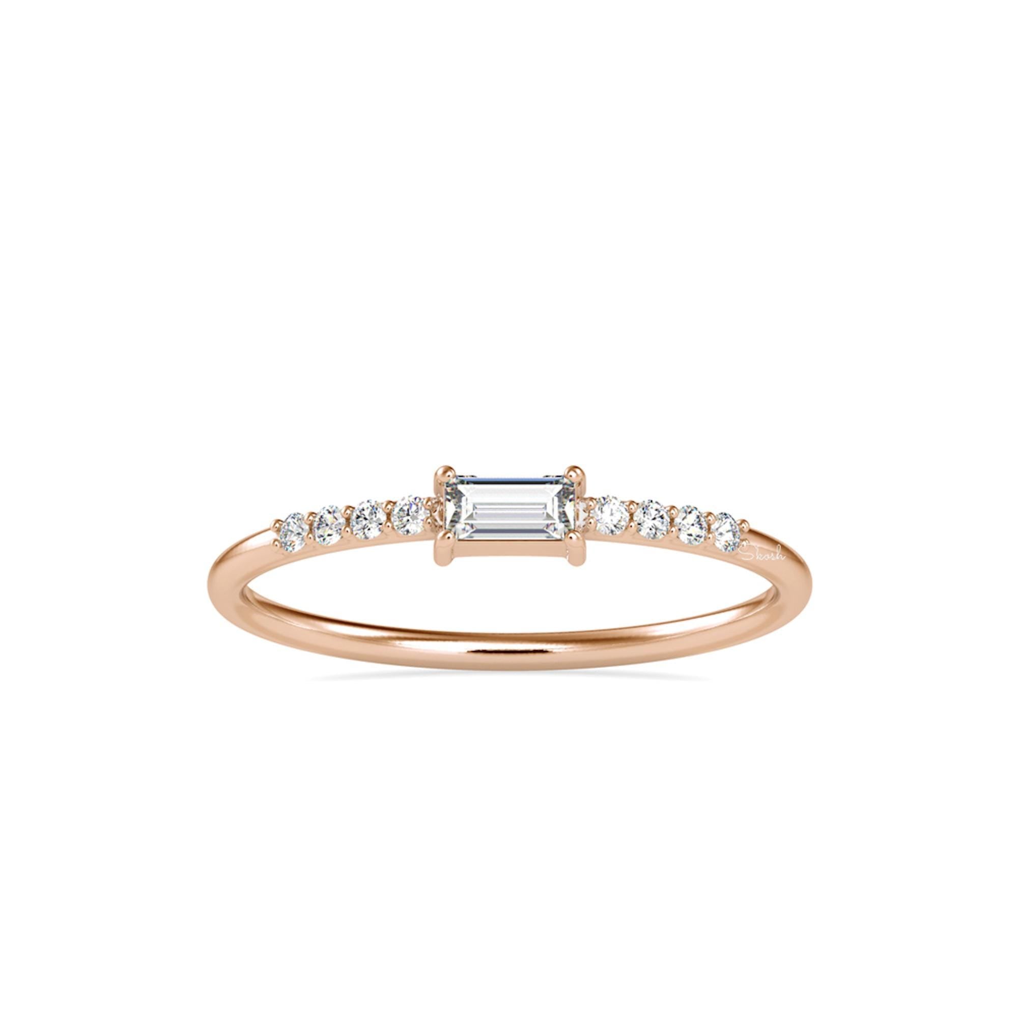 Baguette Lab Grown Diamond Half Eternity Wedding Band