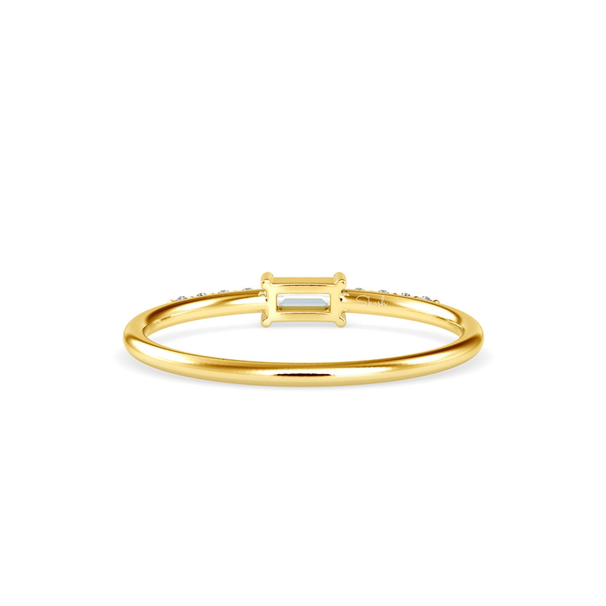 Baguette Lab Grown Diamond Half Eternity Wedding Band