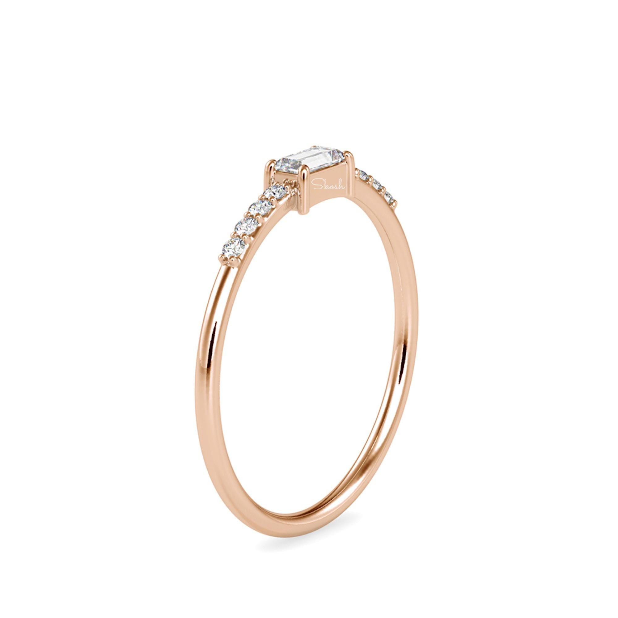 Baguette Lab Grown Diamond Half Eternity Wedding Band