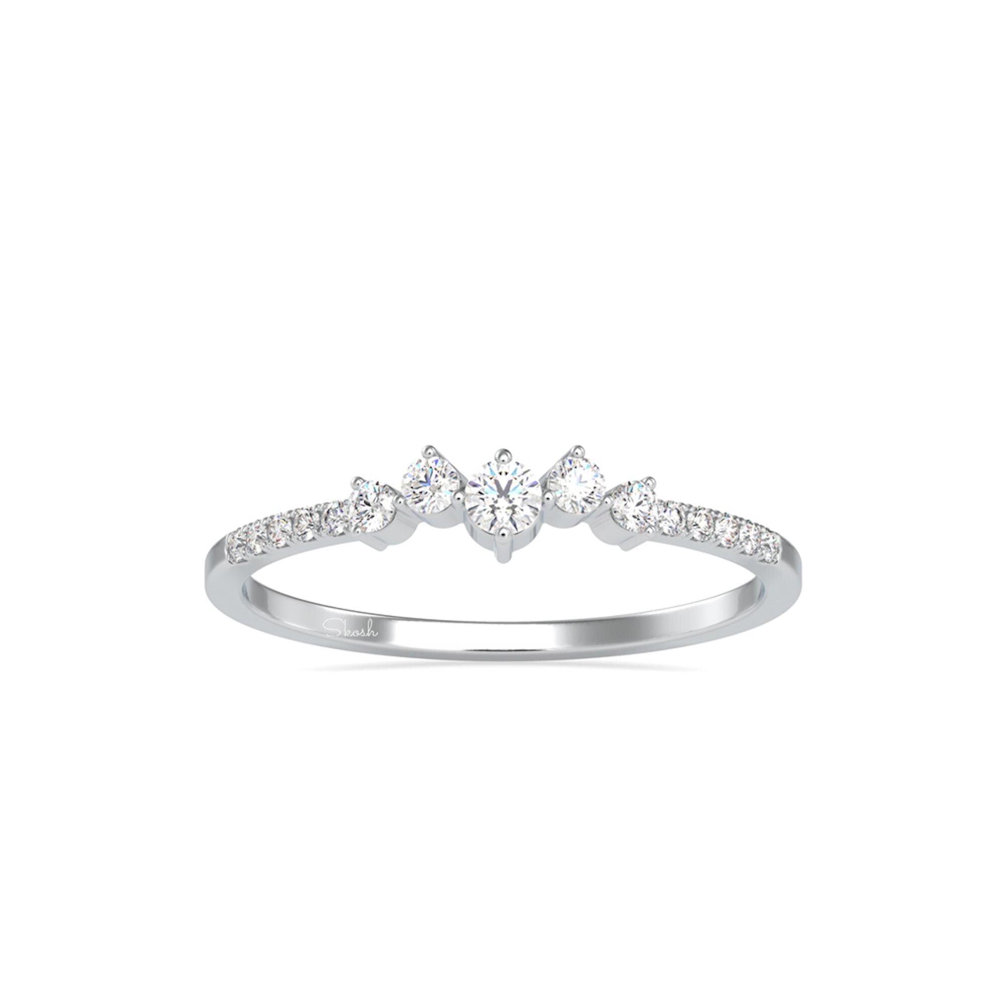 Minimal Round Cut Lab Grown Diamond Wedding Band