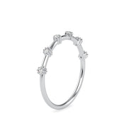 Round Cut Lab Grown Diamond Delicate Stacking Ring - Wedding Band